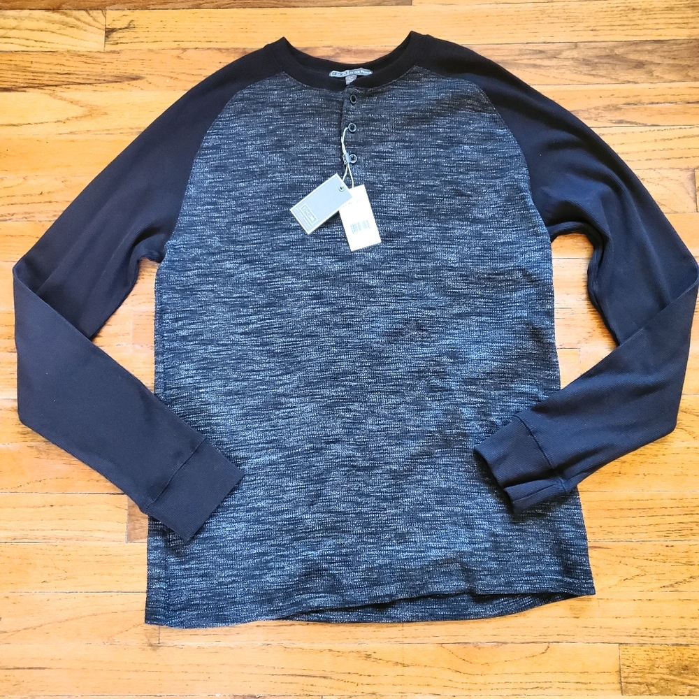 Ike Behar Black Sweater Shirt Long Sleeve Size Medium
